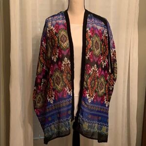 Angie Kimono Duster in Deep Colors - Floral
